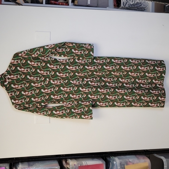 Zara Green Printed Slit Midi Night Out Dress Size Small - Picture 7 of 15